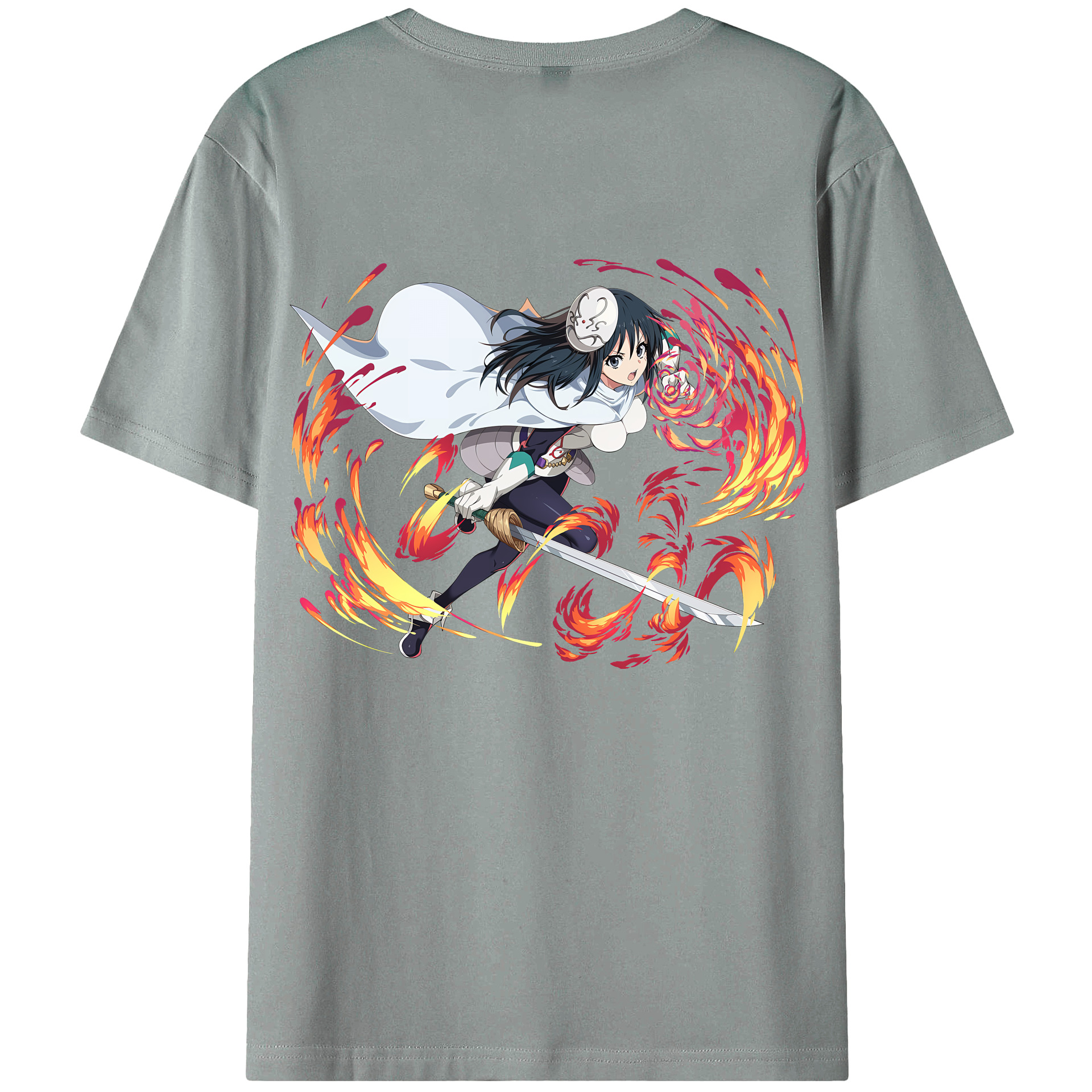 （画像用） 転スラ Regarding Reincarnated to Slime 綿100％ メンズ半袖Tシャツ（バックプリント） 通気性